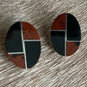 Stone and Silver Earrings